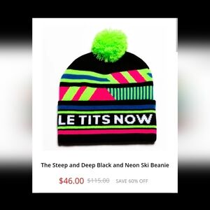 "leTITSnow" NEW Retro style Beanie Unisex.